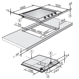 Газовая варочная панель Miele KM 2010