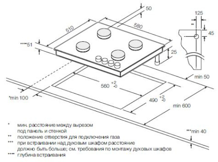 Газовая варочная панель Graude GSK 60.1 EM