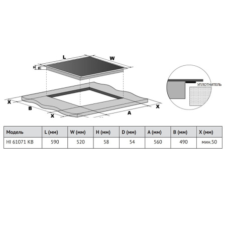 Индукционная варочная панель Korting HI 61071 KB