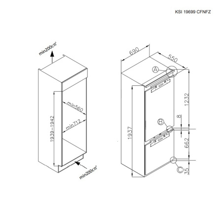 Холодильник комбинированный Korting KSI 19699 CFNFZ